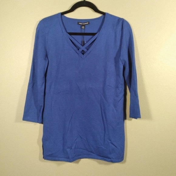 Cable & Gauge Knit Lattice Chest Sweater Blouse - Picture 1 of 6